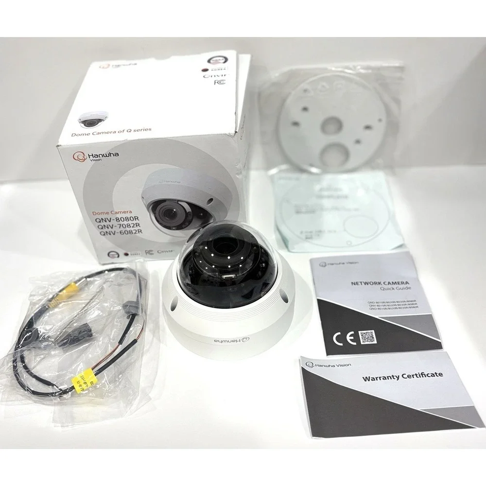 Hanwha Vision QNV-8080R 5MP PoE Network Dome Camera IP66 IK10 Open Box
